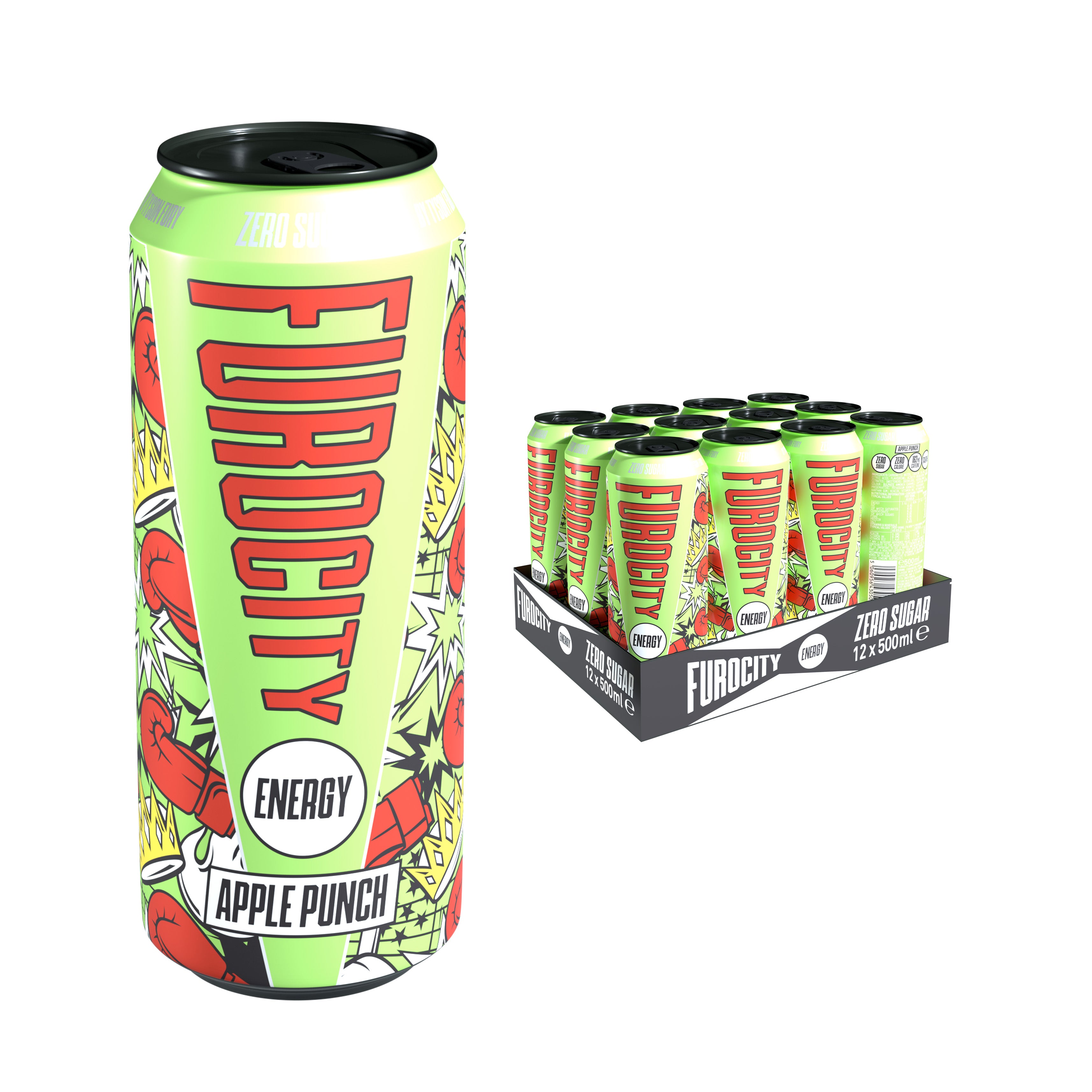 Furocity Apple Punch Energy Drinks 500ml (12 Pack) | Furocity
